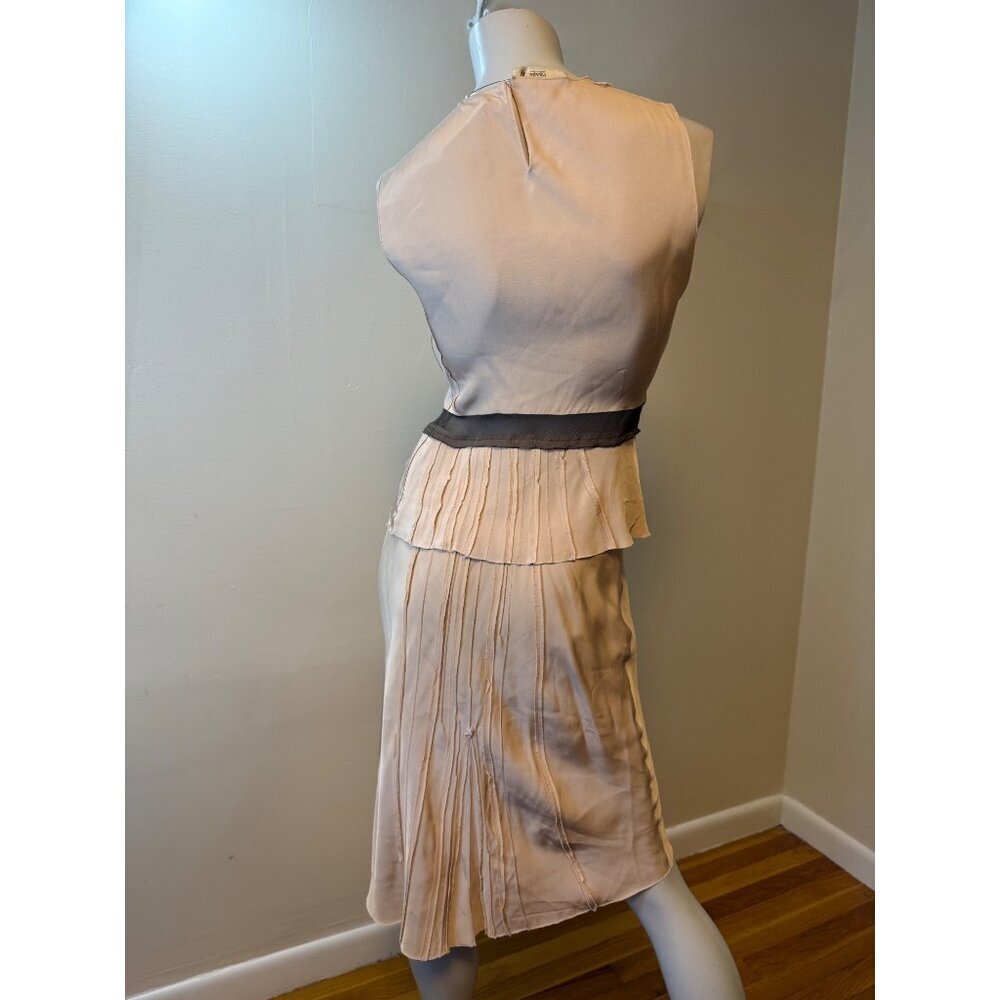 Prada Womens Opaline Satin 2 Piece Set Skirt Sleeveless Size 40 Made In Italy Bl - Picture 3 of 16